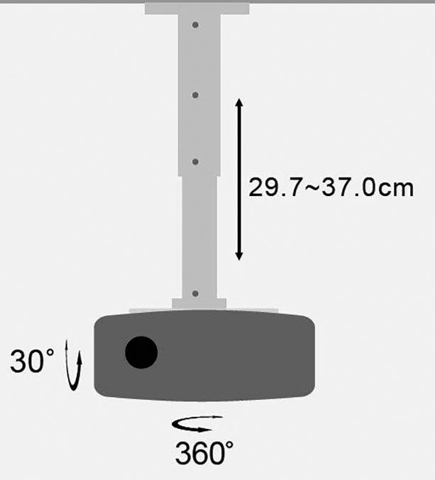 TECHly ICA-PM-102S Beamer-Deckenhalterung Neigbar, Schwenkbar Boden-/Deckenabstand (max.): 370 mm Silber-7