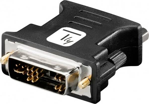 TECHly IADAP-DVI-8600T DVI / VGA Adapter [1x DVI-Stecker 12+5pol. - 1x VGA-Buchse] Schwarz vergoldete Steckkontakte