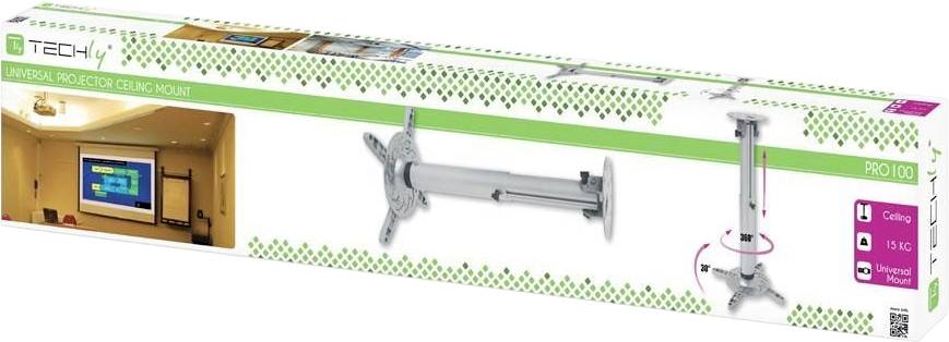 TECHly ICA-PM-104XL Beamer-Deckenhalterung Neigbar, Drehbar Boden-/Deckenabstand (max.): 1970 mm Silber-1