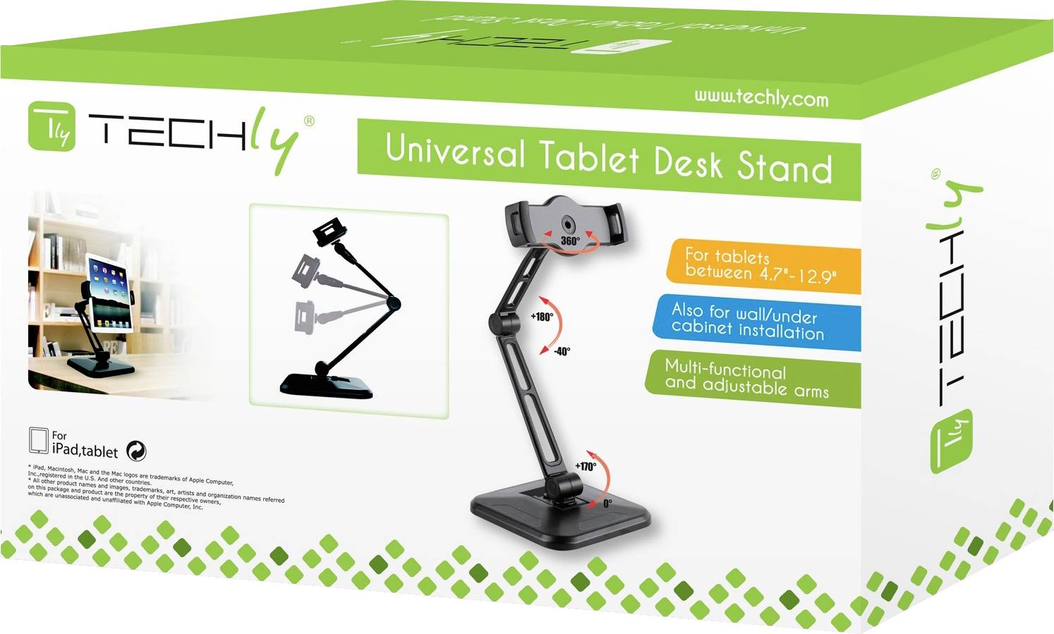 TECHly ICA-TBL-2801 Tablet-Ständer Universal 11,9 cm (4,7") - 32 cm (12,6")-3