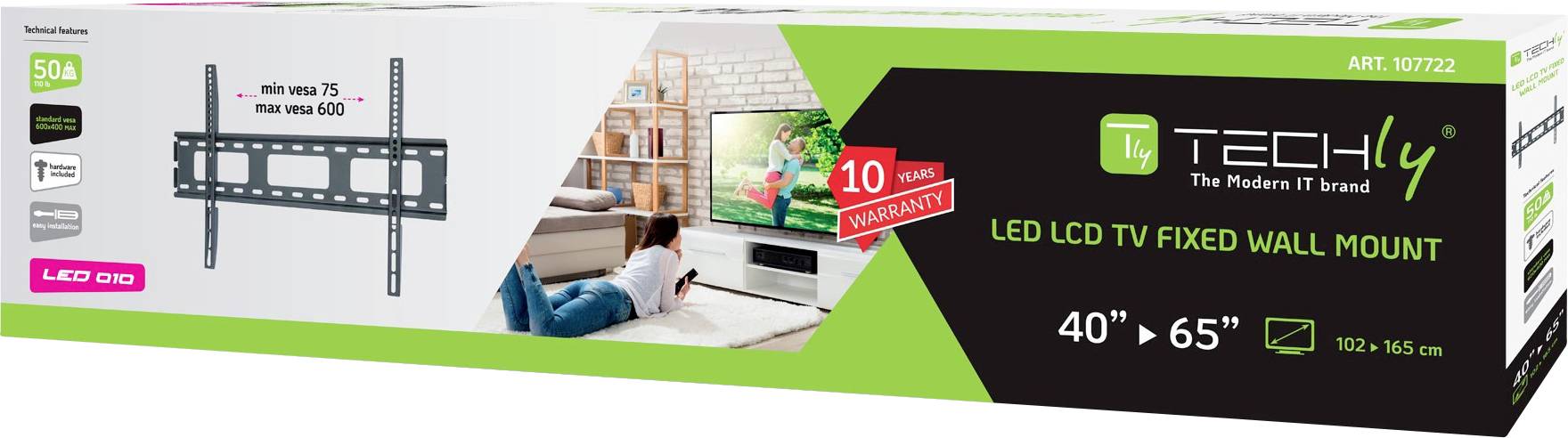 TECHly ICA-PLB-132L2 TV-Wandhalterung 101,6 cm (40") - 165,1 cm (65") Starr-2
