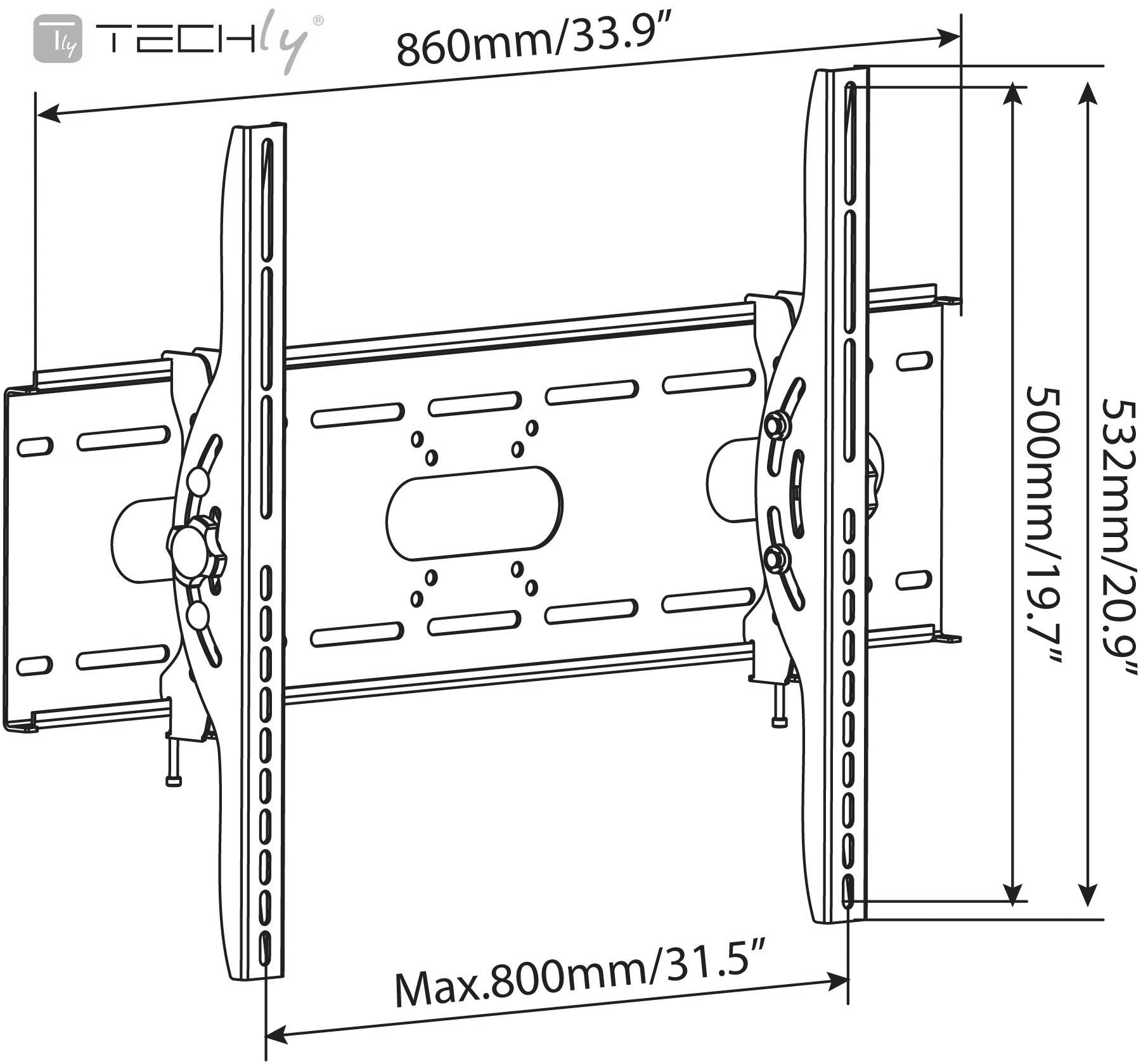 TECHly ICA-PLB-890 TV-Wandhalterung 104,1 cm (41") - 203,2 cm (80") Neigbar-3