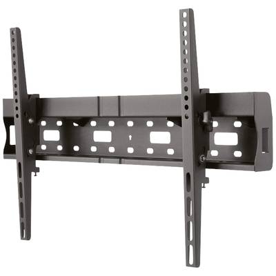 Wandhalterung für einen Flachbildfernseher, verstellbar, aus schwarzem Metall. Geeignet für verschiedene Bildschirmgrößen.