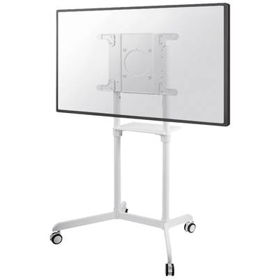 Ein leerer Fernseh- oder Monitorständer auf Rollen, geeignet für Präsentationen oder Meetings.