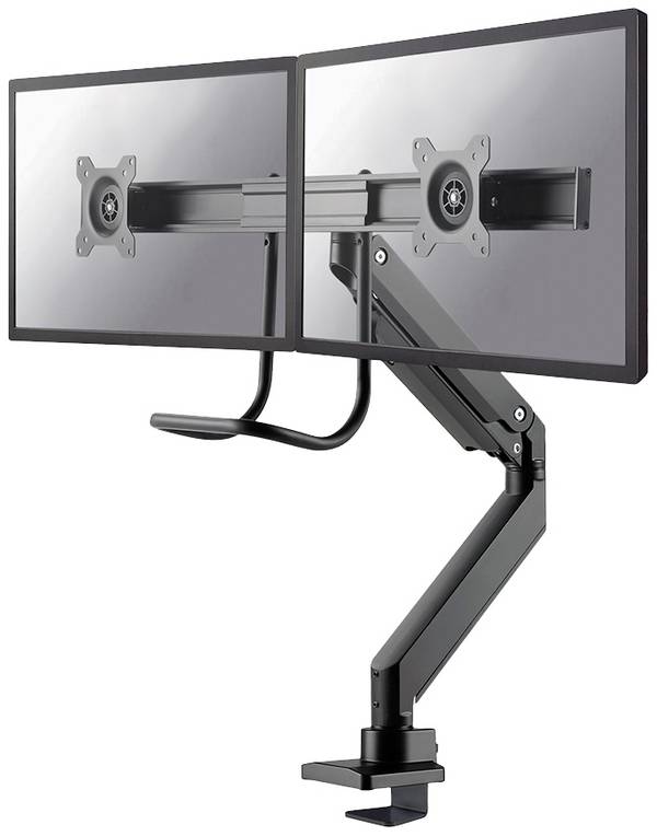 Neomounts NM-D775DXBLACK  Monitor-Tischhalterung 2 Display(s) 43,2 cm (17") - 61 cm (24") Schwarz Schwenkbar, Rotierbar, Neigbar