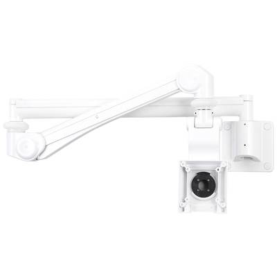 Ein weißer, verstellbarer Wandarm mit integrierter Kamera. Der Arm hat mehrere Gelenke zur flexiblen Ausrichtung.