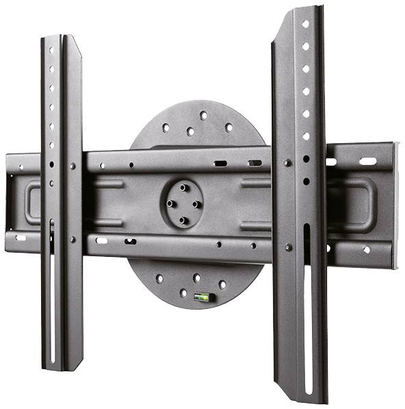 TV-Wandhalterung aus Metall, geeignet für große Flachbildfernseher, mit verstellbaren Halterungsarmen und mehreren Befestigungslöchern.