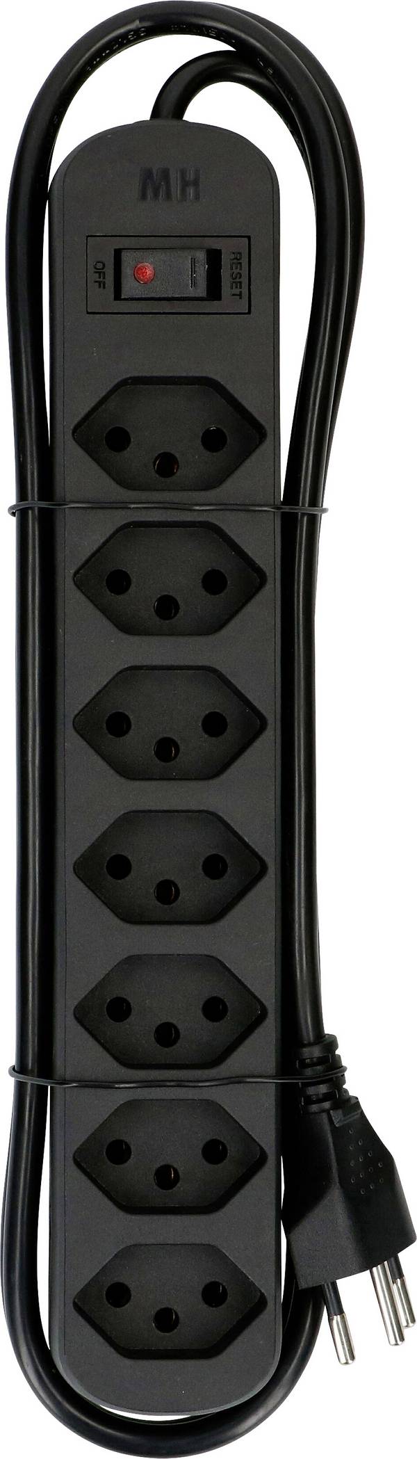 Max Hauri 160271 Steckdosenleiste mit Schalter 1 Stück Schwarz CH-Stecker 1 St.