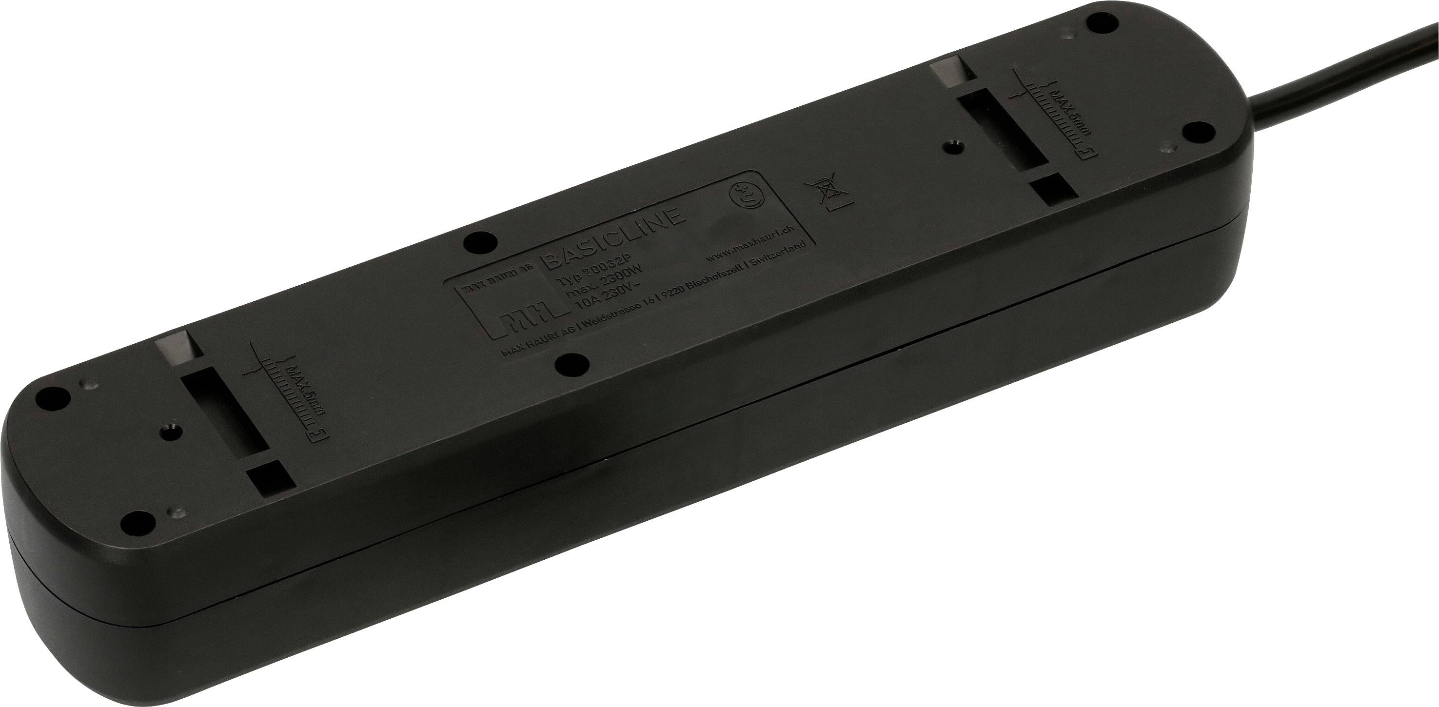 Ein schwarzes, rechteckiges elektronisches Gerät mit Kabel, wahrscheinlich ein Computerzubehör oder eine Stromversorgungseinheit.