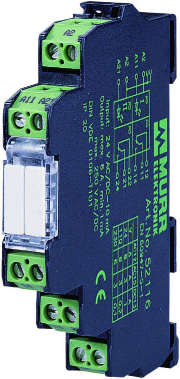Murrelektronik 52110 Industrierelais Nennspannung: 24 V/DC Schaltstrom (max.): 6 A 2 Wechsler  1 St.