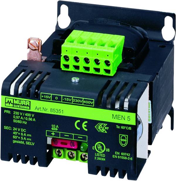 Murrelektronik 85351 Universal-Netztransformator 1 x 230 V/AC, 400 V/AC 1 x 24 V/DC 120 W 5 A