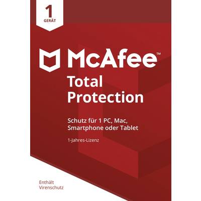 McAfee Total Protection 1 Device 2021 (Code in a Box) Jahreslizenz, 1 Lizenz Windows, Mac, Android, iOS Antivirus, Siche