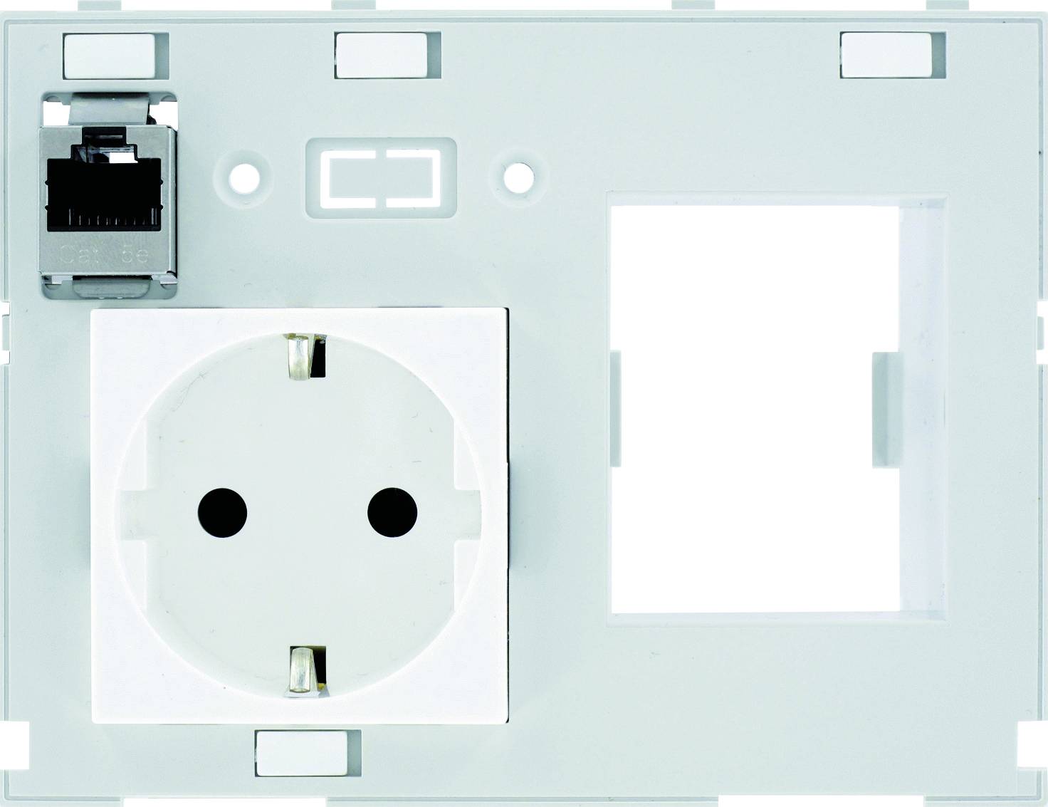 Kombieinsatz 2-fach Deutschland 1xRJ45 Bu/Bu + Auschnitt für 2 pol. FI/LS-Schalter Modlink MSDD Murrelektronik Inhalt: 1 St.
