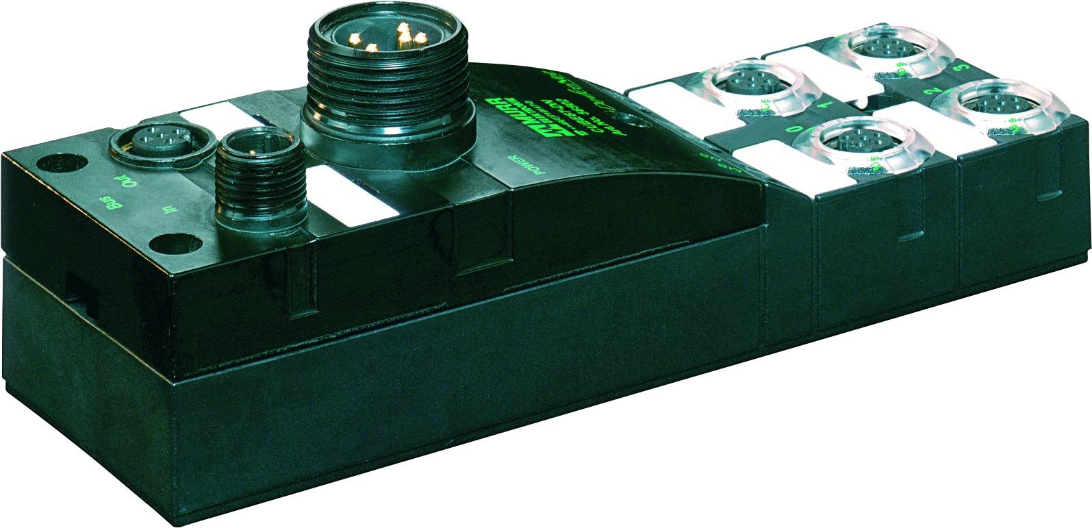 Ein Industrie-Steckverbinder mit mehreren Steckplätzen und Anschlüssen, der zur Verbindung von elektronischen Geräten verwendet wird.