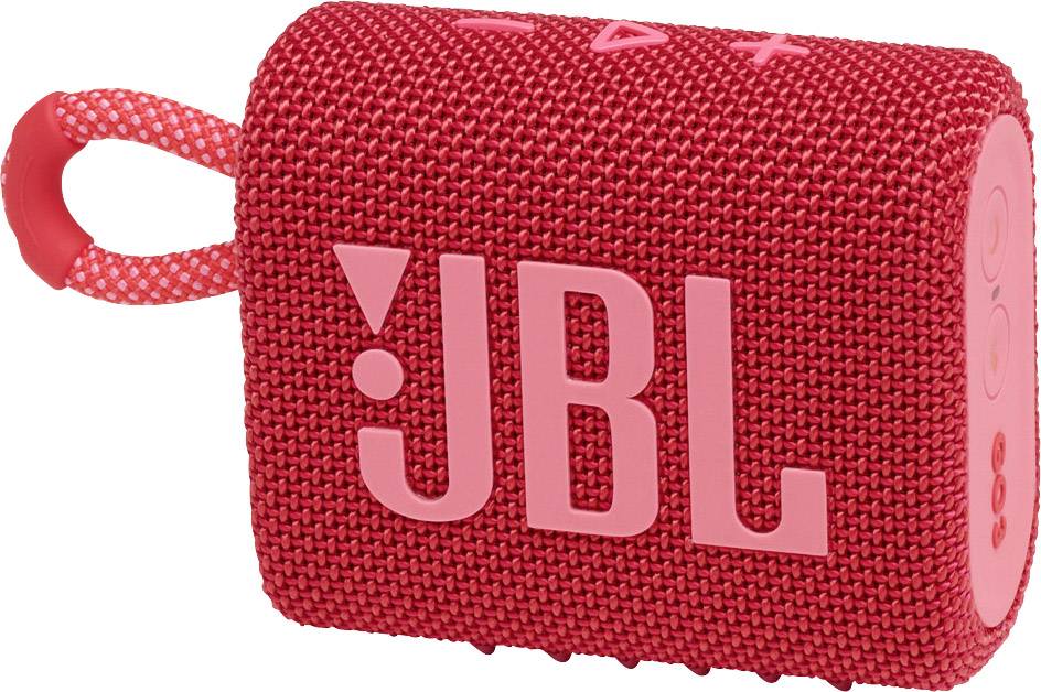 JBL Go 3 Bluetooth Lautsprecher Wasserfest, Staubfest Rot