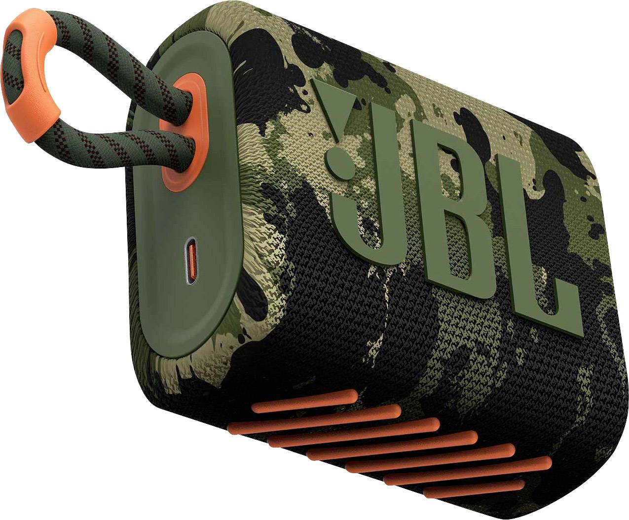 JBL Go 3 Bluetooth Lautsprecher Wasserfest, Staubfest Camouflage