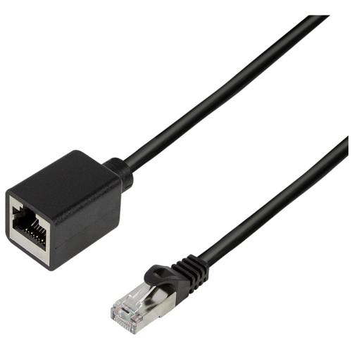 LogiLink CQX033S RJ45 Netzwerkkabel, Patchkabel CAT 6a S/FTP 1.00 m Schwarz Flammwidrig, Halogenfrei, Geflechtschirm 1 S...