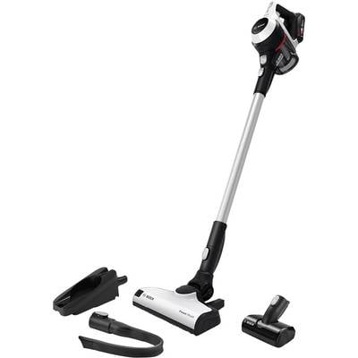 Kabelloser Staubsauger mit Zubehör: Bodendüse, kleiner Saugkopf, Wandhalterung. Ideal für flexibles Reinigen im Haushalt.