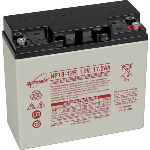 Thumbnail - EnerSys Hawker Genesis NP18-12 Bleiakku 12 V 17.2 Ah Blei-Vlies (AGM) (B x H x T) 181 x 167 x 76 mm M5-Schraubanschluss,...