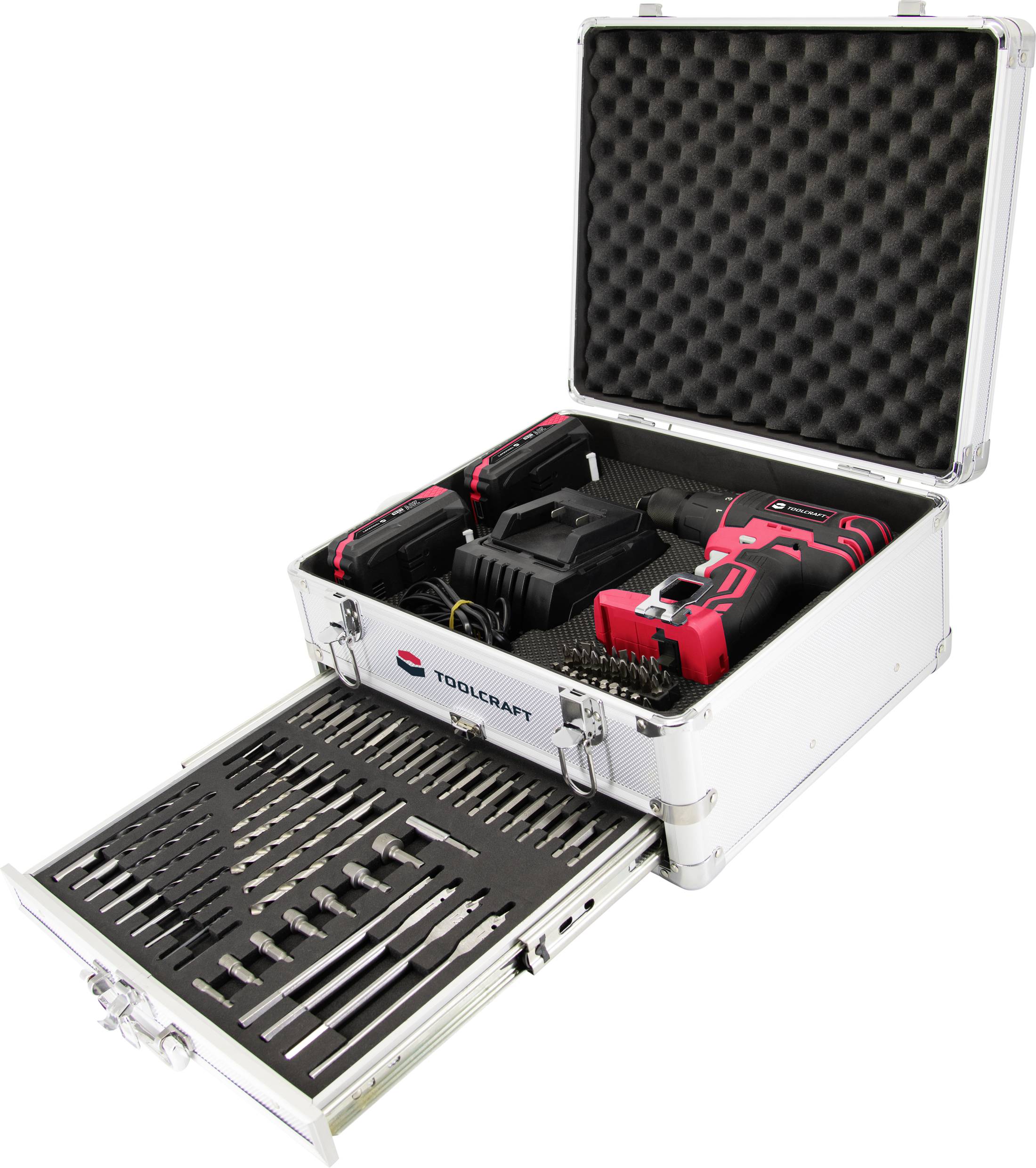 TOOLCRAFT ASS-KA118 / TAWB-200 2cestný-aku příklepová vrtačka vč. příslušenství, 2 akumulátory, kufřík, vč. nabíječky