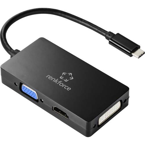 Renkforce RF-4633066 USB-C® / HDMI / DVI / VGA Adapter [1x USB-C® Stecker - 1x VGA-Buchse, HDMI-Buchse, DVI-Buchse 24+5p...