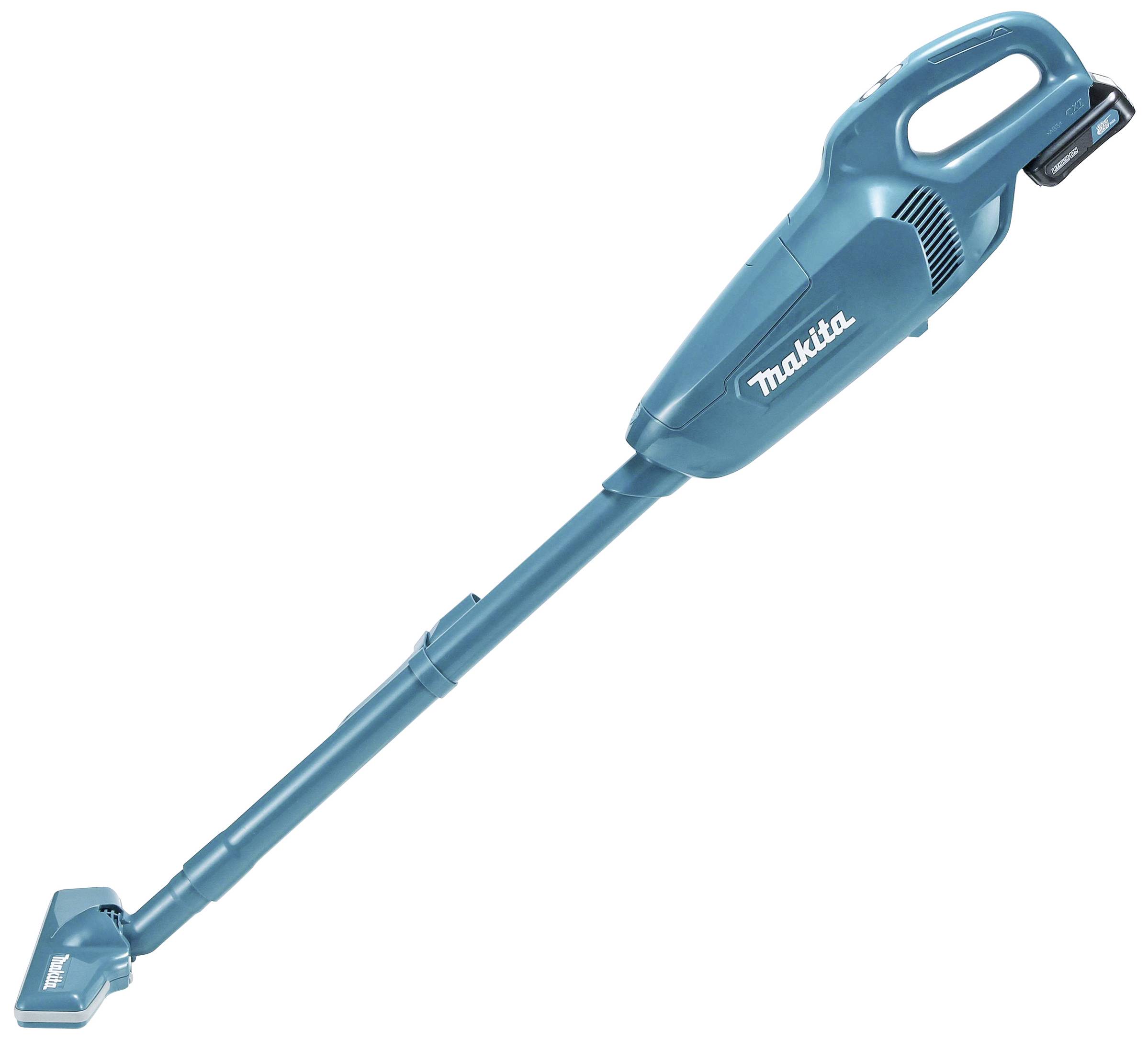 Kabelloser Staubsauger in Blau mit schlankem Design und abnehmbarer Verlängerungsstange, geeignet für flexible Reinigungsarbeiten.