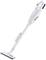 Kabelloser weißer Staubsauger mit schlankem Design, geeignet für einfache und effiziente Reinigung in Haushalten.