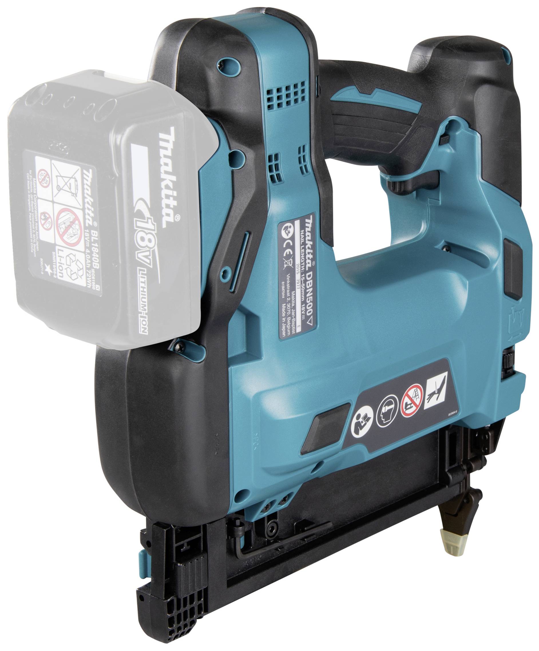 Makita DBN 500 Z Akku Stauchkopfnagler 18 V 15 - 50 mm - ohne Akku, ohne Ladegerät-7