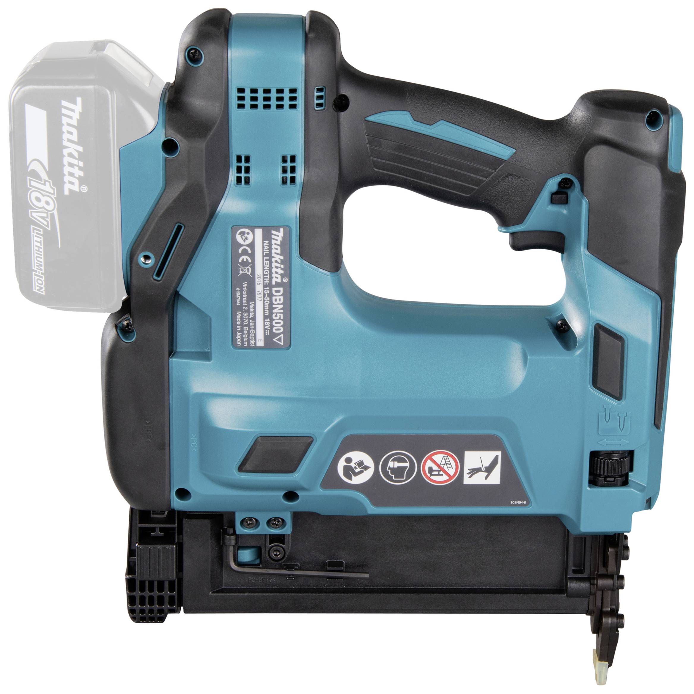 Makita DBN 500 Z Akku Stauchkopfnagler 18 V 15 - 50 mm - ohne Akku, ohne Ladegerät-9