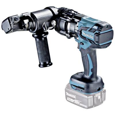 Akkubetriebener hydraulischer Bolzenschneider mit ergonomischem Griff, geeignet für das Schneiden von Metallbolzen, auf weißem Hintergrund.