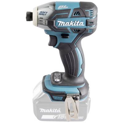 Ein kabelloser Schlagschrauber von Makita mit 18V Akku. Der Schrauber ist blau und schwarz, kompakt und für Heimwerker geeignet.