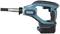 Eine blaue, kabellose Makita Fettpresse mit ergonomischem Griff und abnehmbarem Akku, die für die Schmierung von Maschinen verwendet wird.