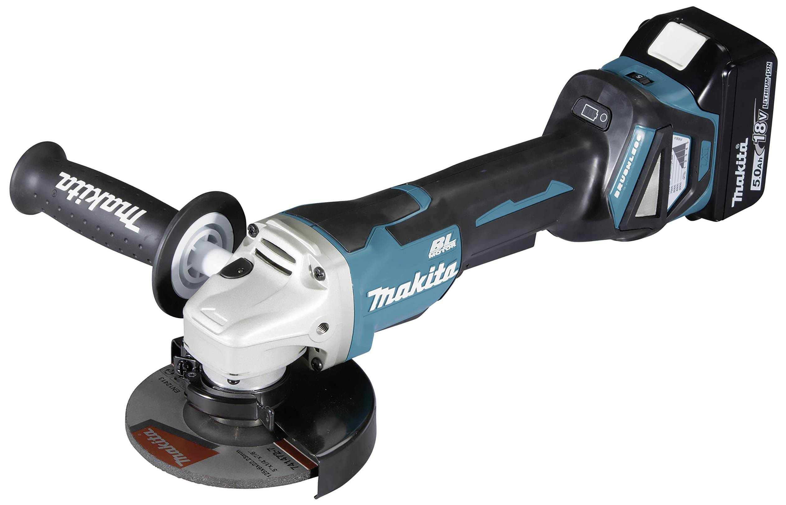 Makita DGA515RTJ DGA515RTJ Vinkelslip batteridriven 125 mm inkl. 2x batterier, inkl. laddare 18 V 5 Ah