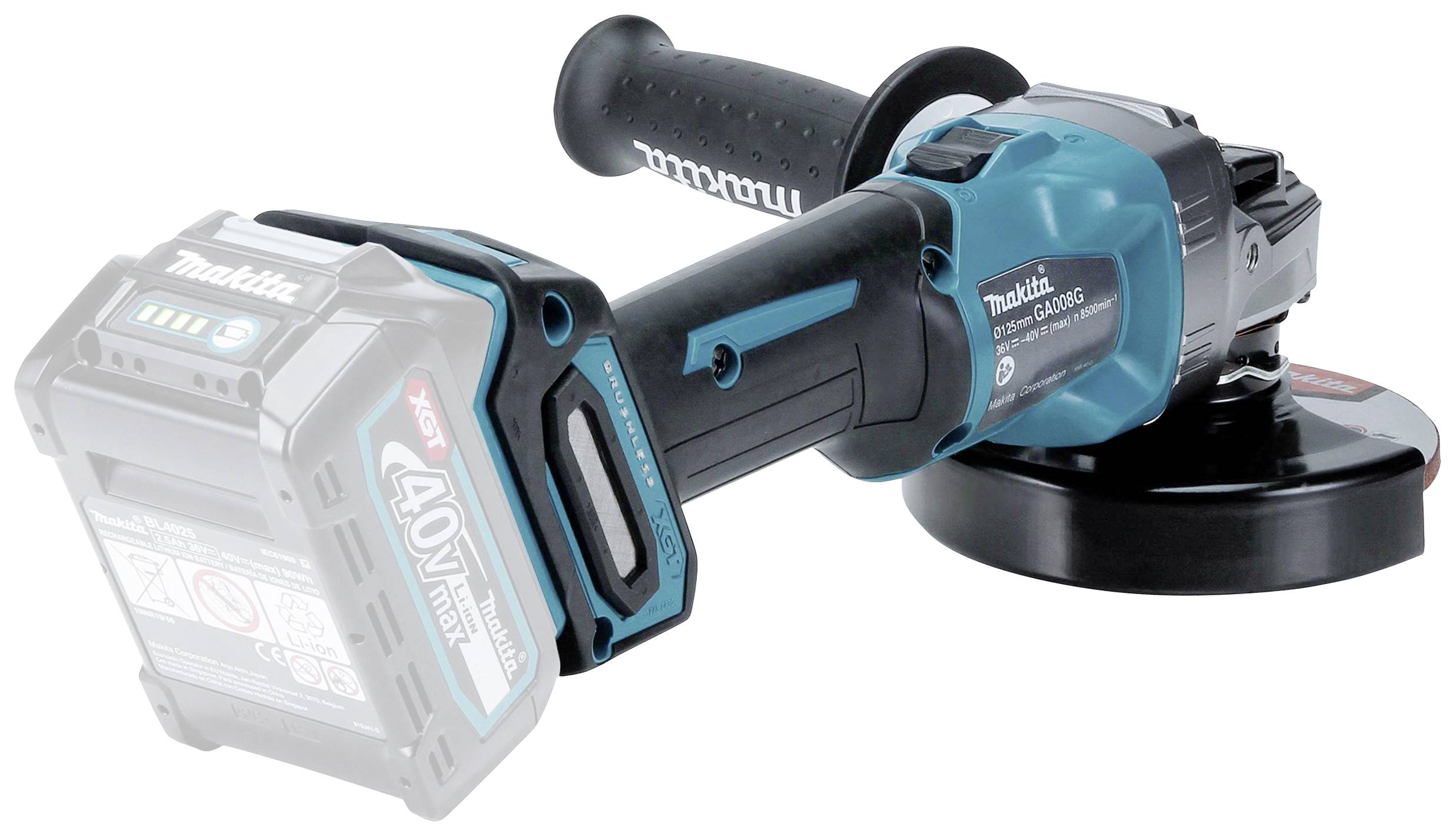 Makita GA 008 GZ Akku Winkelschleifer 40 V max. 125 mm Brushless XGT Solo - ohne Akku, ohne Ladegerät-7