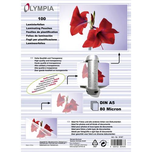 Olympia Laminierfolie DIN A5 glänzend 100 St.