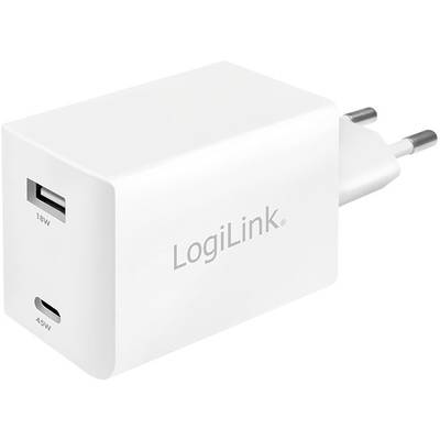 LogiLink PA0230 USB-Ladegerät  Steckdose Ausgangsstrom (max.) 3 A Anzahl Ausgänge: 2 x  USB Power Delivery (USB-PD)