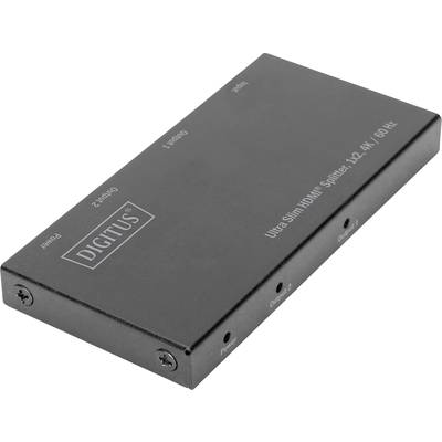 Digitus DS-45322 2 Port HDMI-Splitter LED-Anzeige, Metallgehäuse, Ultra HD-fähig 4096 x 2160 Pixel Schwarz 