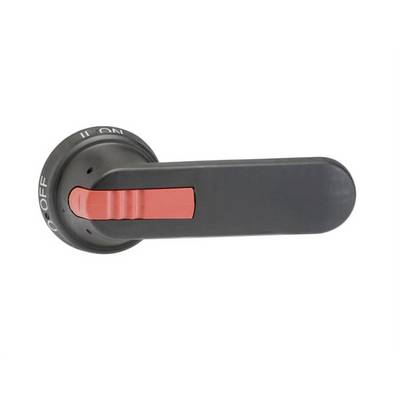 Ein schwarzer Schalthebel mit rotem Mittelteil zeigt auf 'ON', mit 'OFF' an der gegenüberliegenden Seite.