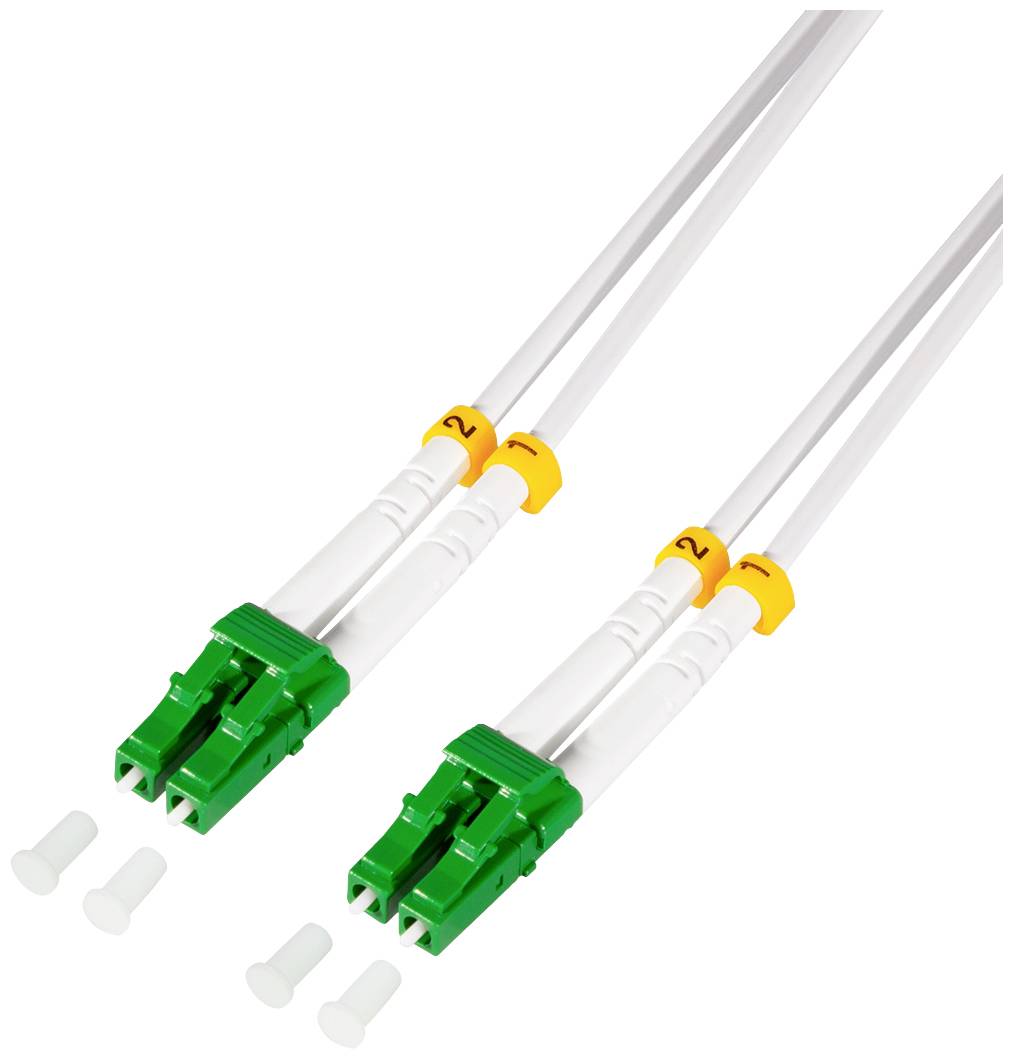 LogiLink FC0LC03 Glasfaser LWL Anschlusskabel 3.00 m Weiß [1x LC APC-Stecker - 1x LC APC-Stecker] 9/125 µ Singlemode OS2