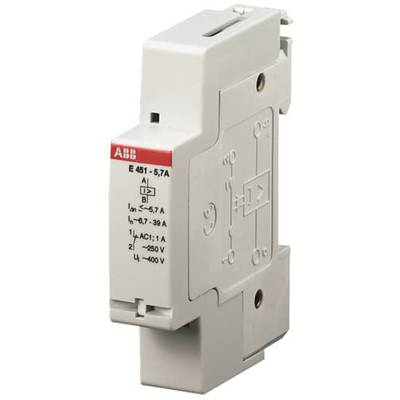 Grauer Überspannungsschutzschalter der Marke ABB mit technischen Spezifikationen aufgedruckt, geeignet für elektrische Schalttafeln.
