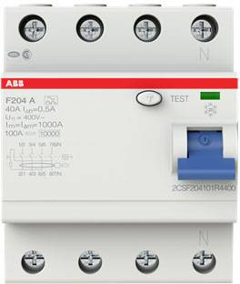 ABB F204 A-40/0,5 FI-Schutzschalter A 4polig 40 A 0.5 A 400 V