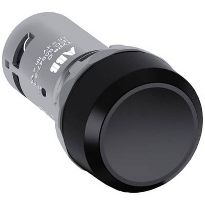 Grauer und schwarzer runder Taster von ABB, geeignet für industrielle Anwendungen und Maschinensteuerungen.