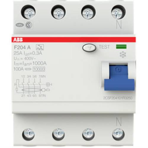 ABB 2CSF204101R3250 F204 A-25/0,3 FI-Schutzschalter A 4polig 25 A 0.3 A 400 V