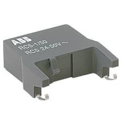 Graues elektronisches Bauteil mit der Aufschrift 'ABB RDS 1/50 RCS 24-50V'. Komponentenanschlüsse an zwei Seiten sichtbar.
