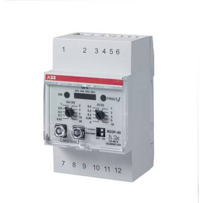 'RCPE-48'-Schutzrelais von ABB mit Bedienelementen und Anzeigeleuchten; dient zur Überwachung von elektrischen Systemen.