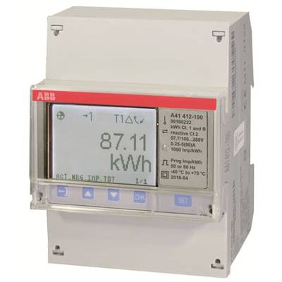 Ein digitales Strommessgerät zeigt '87.11 kWh' an. Auf dem Bildschirm sind weitere technische Details und Symbole zu sehen.