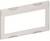 Ein rechteckiger weißer Rahmen mit abgerundeten Ecken und Befestigungslöchern an den Seiten, vorgesehen für den Einbau.