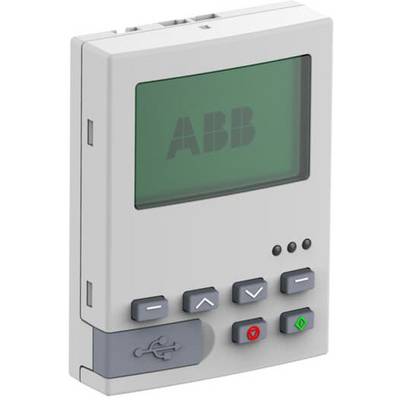 Ein graues Steuergerät mit Display, USB-Anschluss und verschiedenen Tasten inklusive Pfeilen, rotem Stoppknopf und grünem Startknopf.