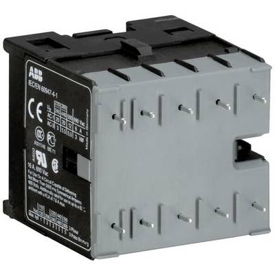 Graues elektrisches Bauteil mit schwarzen Anschlüssen, beschriftet mit technischen Spezifikationen und Zertifizierungslogos.
