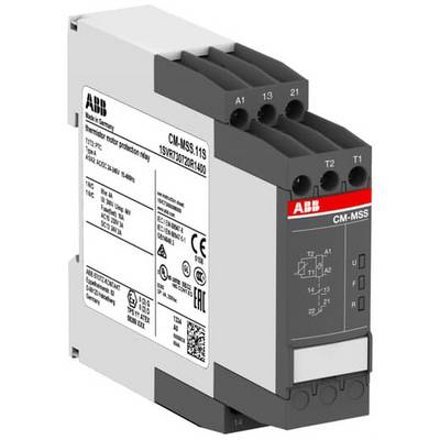 Ein graues Temperatur-Motorschutzrelais mit mehreren Anschlussklemmen und aufgedruckten technischen Spezifikationen.